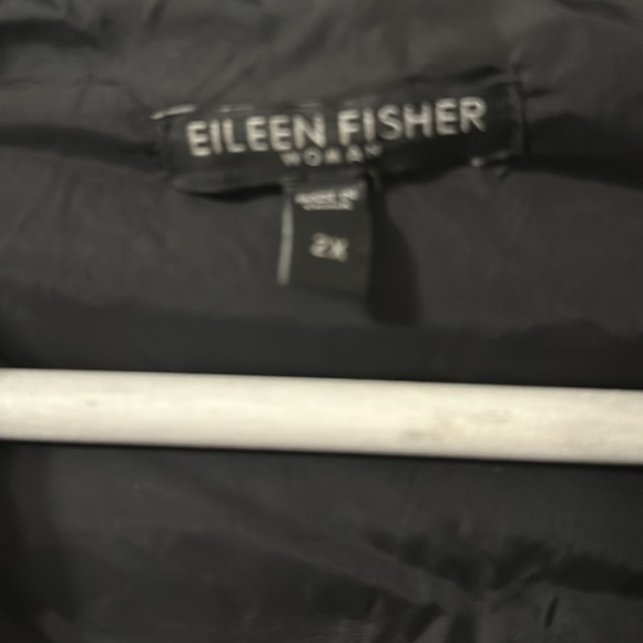 Eileen Fisher Eggshell Recycled Nylon Stand Collar Puffer Coat - Picture 6 of 12